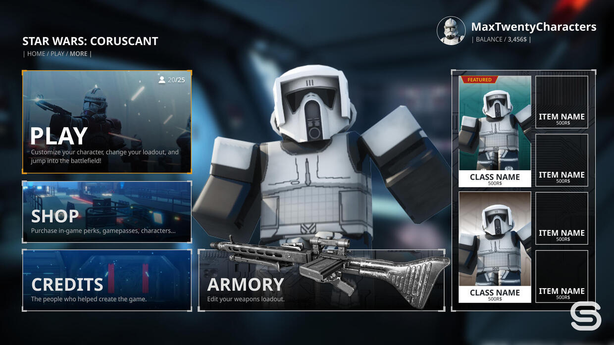 Roblox Star Wars Menu Home Ui