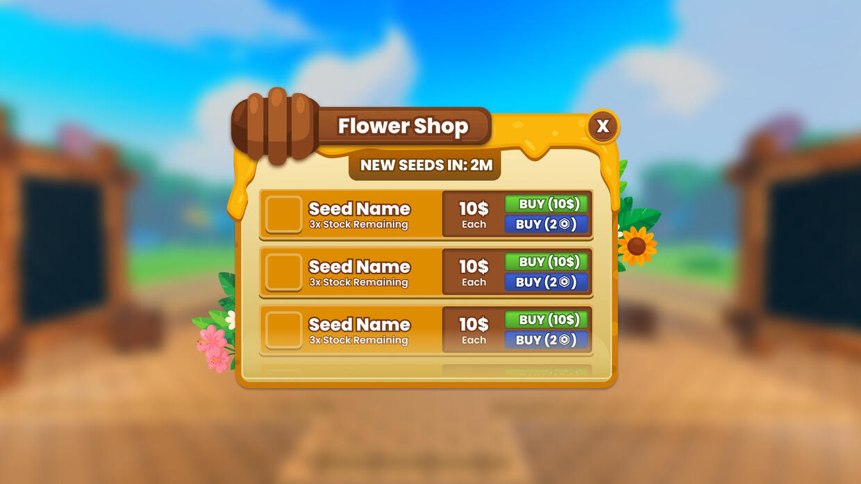 ROBLOX Catch a Bee Roblox Game UI User Interface Design