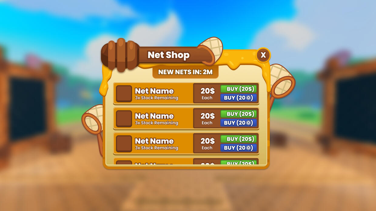 ROBLOX Catch a Bee Roblox Game UI User Interface Design